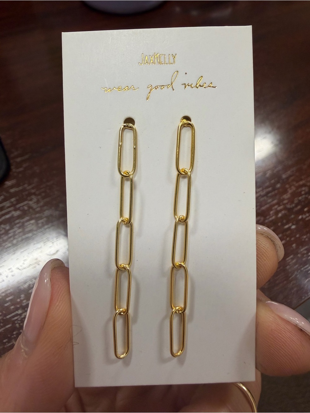 Gold Chain Link Drop Earrings